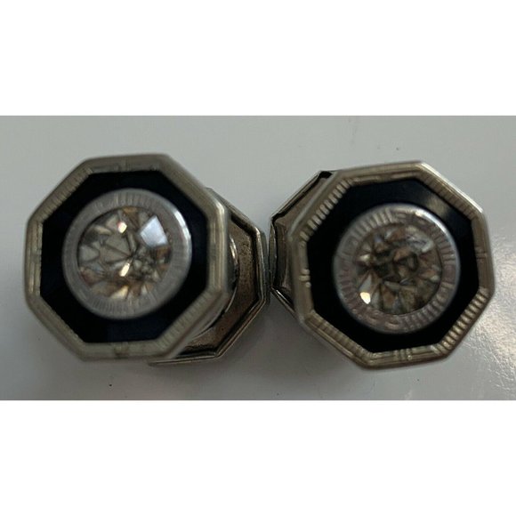 Lot of 3 Sets Art Deco Guilloche Snap Cuff Links